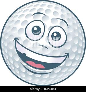 Cartoon Golf Ball Character Stock Vector