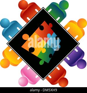 team work with puzzle pieces Stock Vector Image & Art - Alamy