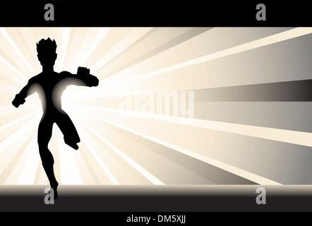 Captain Heroic - Black and White Stock Vector