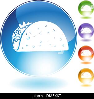 Taco Crystal Icon Stock Vector