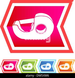 The vector set of transparent buttons with neon light Stock Vector ...