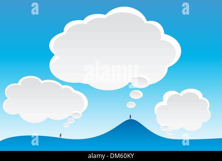 Thought Clouds and Sky Stock Vector