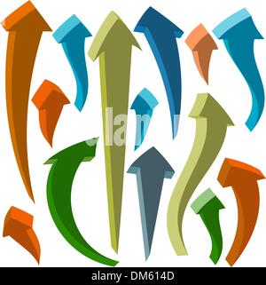 Curving 3D Arrows Stock Vector
