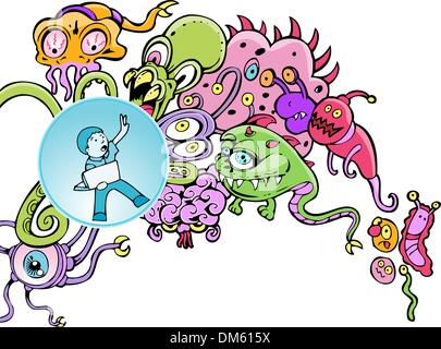 Cyberspace Virus Attack Stock Vector