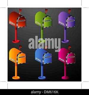 Mailbox Icon Set Stock Vector