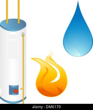 Water heater with element icons Stock Vector