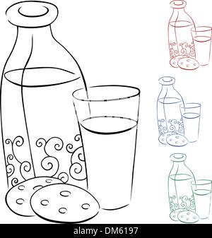 Milk and Cookies Stock Vector