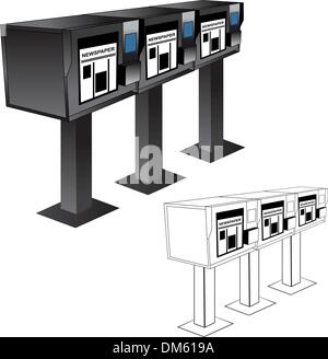 Newspaper Stand Machine Stock Vector