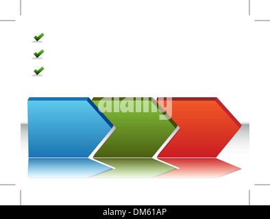 Three Stage Process Chart Stock Vector