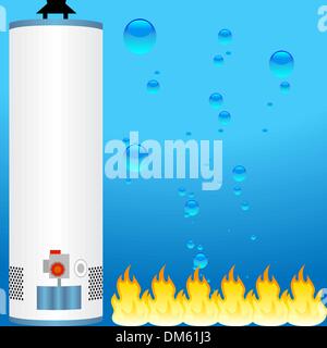 Water heater with element icons Stock Vector