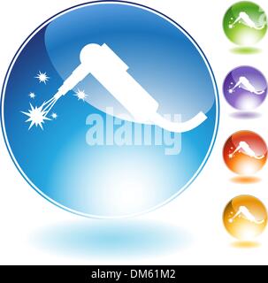 Welding Torch Crystal Icon Stock Vector