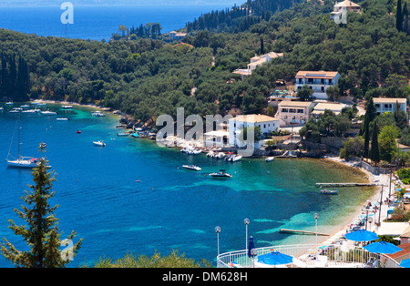 Kalami bay at Corfu island in Greece Stock Photo