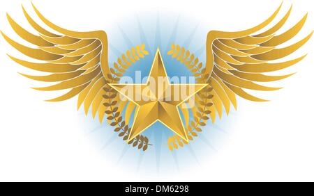 Winged Star Stock Vector