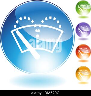 Windshield Wiper Crystal Icon Stock Vector