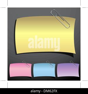 Paperclip Note Set Stock Vector