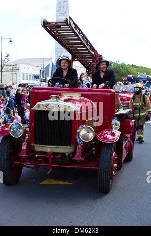 A vintage Dennis fire engine during the annual parade Stock Photo