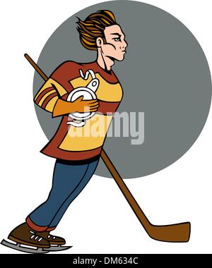 hockey player cartoon design Stock Vector Art & Illustration, Vector