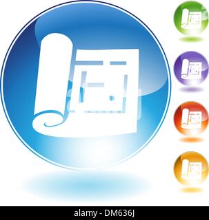Blueprint Icon Set Stock Vector