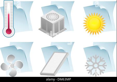 Air Conditioner Document Icons Stock Vector