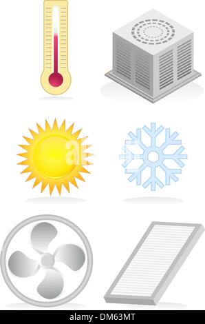 Air Conditioner Icons Stock Vector