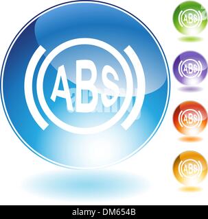 Anti-Lock Braking System Crystal Icon Stock Vector