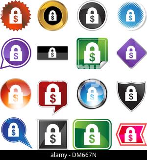 Financial Lock Stock Vector