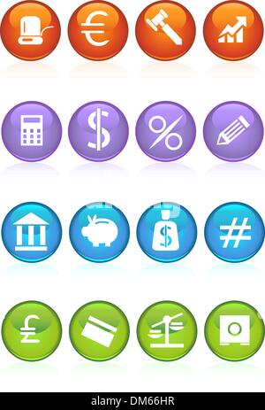 Banking Buttons - 4 Color Stock Vector