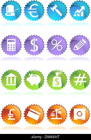 Banking Buttons - 4 Color - Seal Stock Vector
