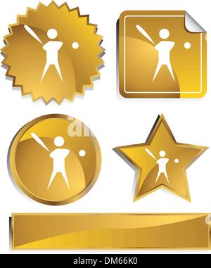 Goldish - Baseball Player Stock Vector
