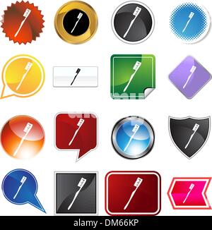 Multiple Buttons - Toothbrush Stock Vector