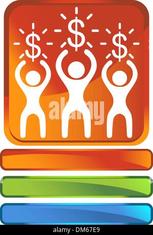 Money Button Stock Vector