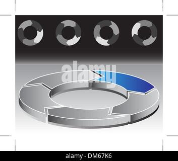 Circle Arrow Chart Five Stock Vector