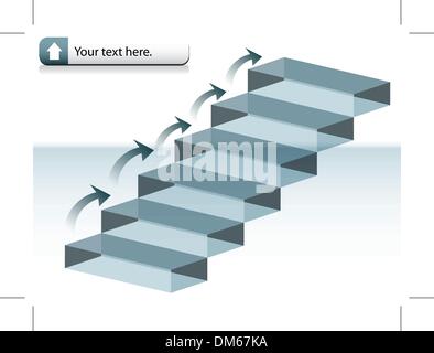 Glass Stairs Stock Vector