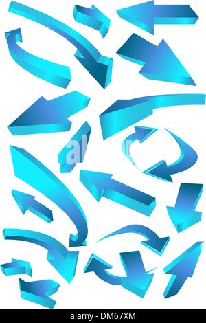 Directional Arrow Icons - Blue Stock Vector
