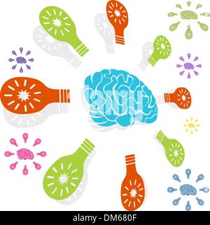 Brainy Idea Circle Stock Vector