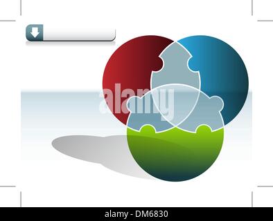 Circle Puzzle Chart Stock Vector