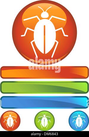 Bug Icon Set Stock Vector