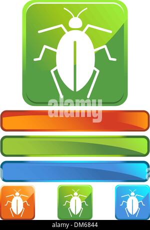 Bug Icon Set Stock Vector