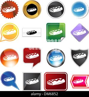Burrito Icon Set Stock Vector