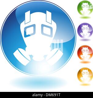 Gas Mask Crystal Icon Stock Vector