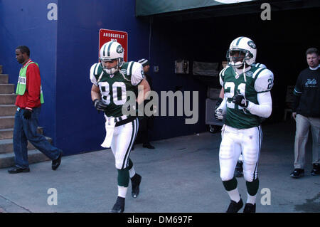 New York Jets receiver Wayne Chrebet stands on the sidelines in the first  half. The San Diego Charges defeated the New York Jets 31-26 in week 9 at  Giants Stadium in East