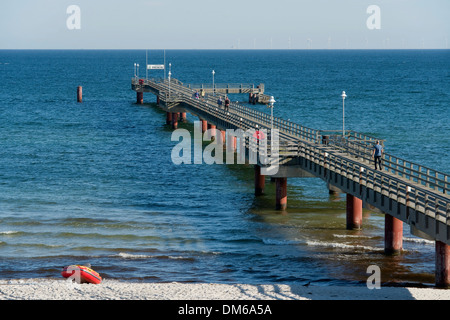 Baltic Sea and pier, Prerow, Mecklenburg-Vorpommern, Germany Stock Photo