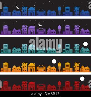 Building Banner Night Stock Vector