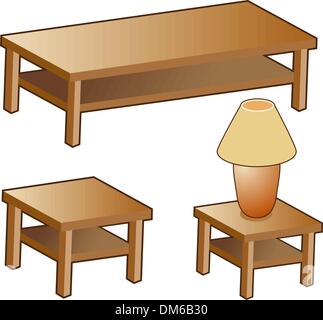 Tables and Lamp Stock Vector