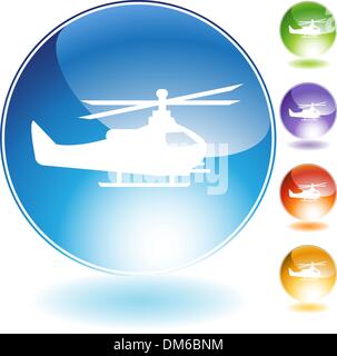 Helicopter chopper in air icon in circle round black color vector ...
