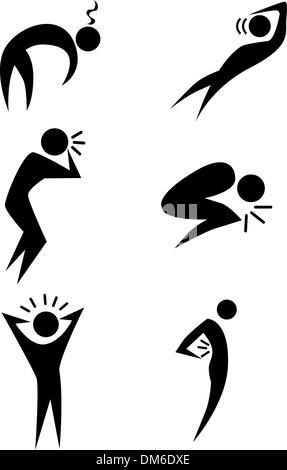 Illness Icons Stock Vector