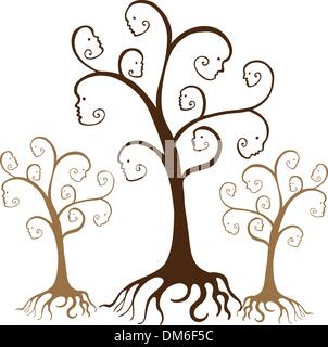 Family Tree Faces Stock Vector
