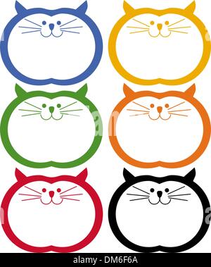Set of different cute cats isolated on a white background. Vector ...