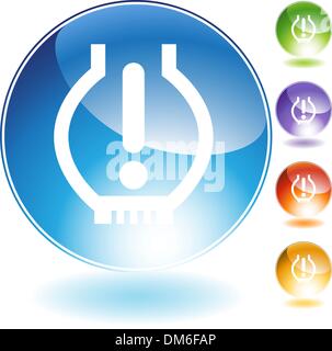 Low Tire Pressure Crystal Icon Stock Vector