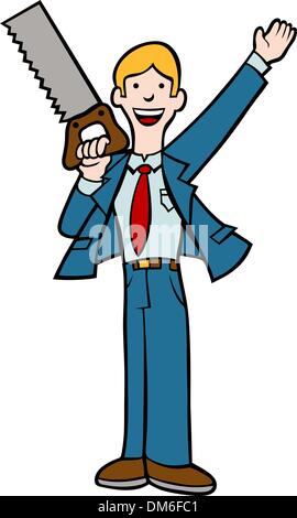 Man with Saw Stock Vector